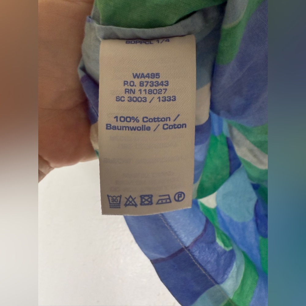 Boden Blue Green Sleeveless Geometric‎ Print Blouse Size 4 - Picture 5 of 5
